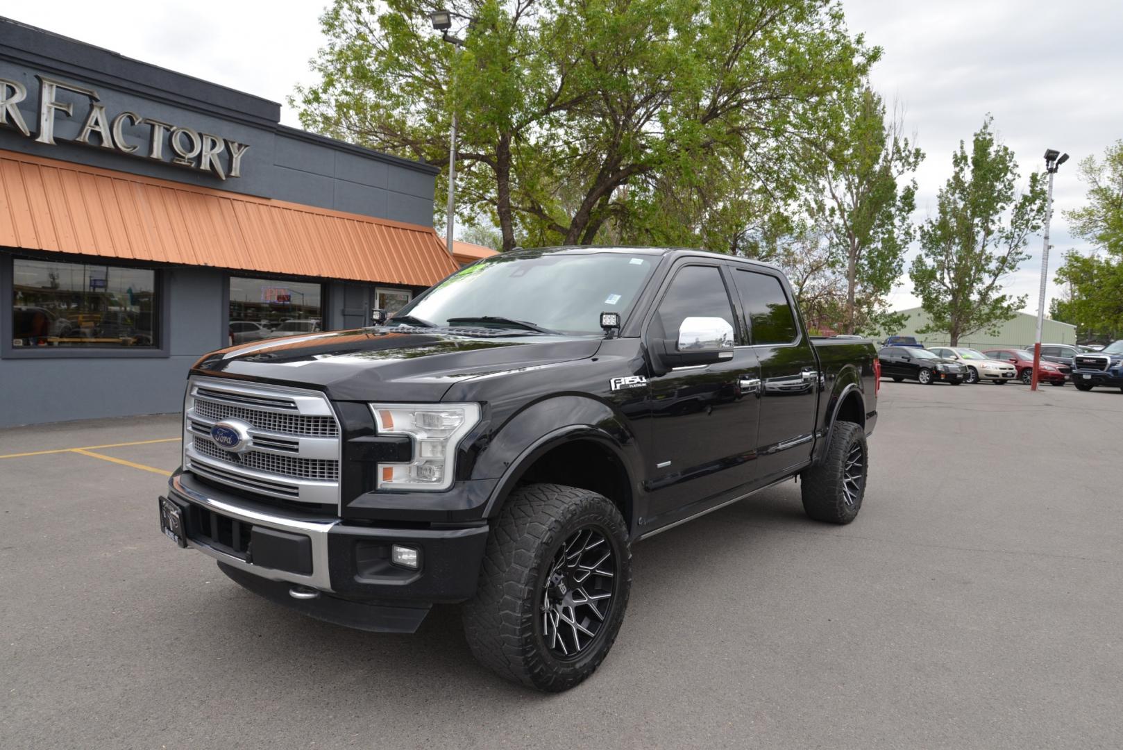 2016 Black /Brown leather Ford F-150 Platinum SuperCrew 5.5-ft. Bed 4WD (1FTEW1EG3GF) with an 3.5L V6 TURBO engine, 6A transmission, located at 4562 State Avenue, Billings, MT, 59101, (406) 896-9833, 45.769516, -108.526772 - 2016 Ford F-150 Platinum SuperCrew 5.5-ft. Bed 4WD - All the options! 3.5L V6 Ecoboost Twin Turbo Engine - 6 speed automatic transmission - 4WD - 126,799 miles - Inspected and serviced - copy of inspection and work performed as well as a full vehicle history report provided Platinum Edition - - Photo#1